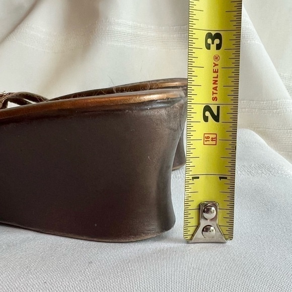 $5 ADD ON with $15+ Bundle Platform Wedge Beaded Sandal Bronze Sz 6 - Picture 7 of 12